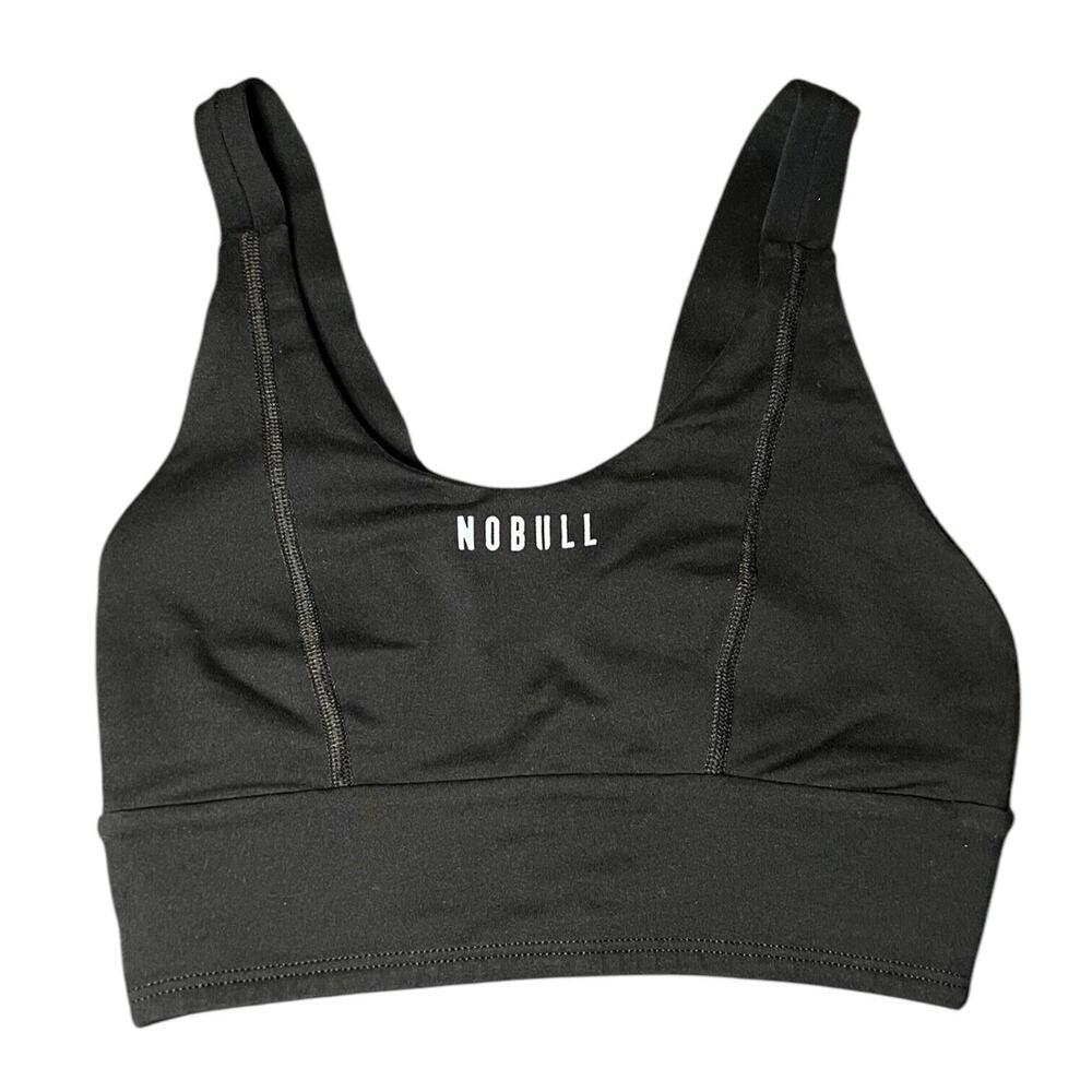 NOBULL Wide Band Sports Bra Black XS Racerback Gym Yoga Athletic Wear Stretch